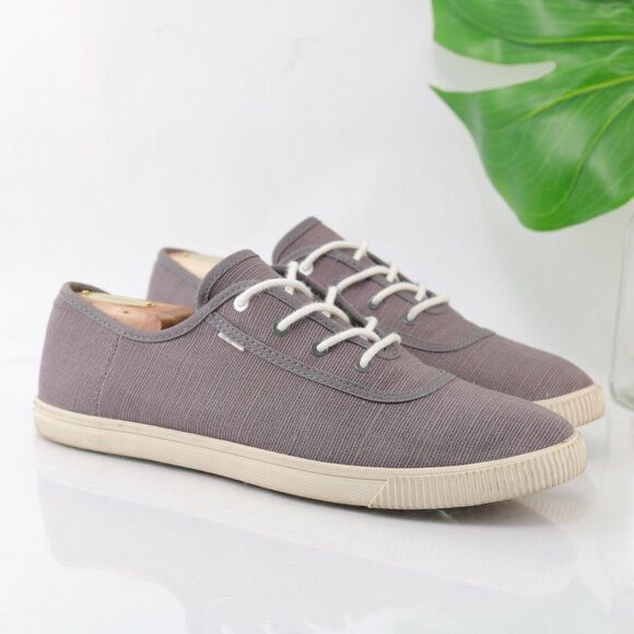 Toms Womens Camel Sneaker Size 10 Heritage Gray Canvas Low Top Comfy Lace-Up - Picture 12 of 12